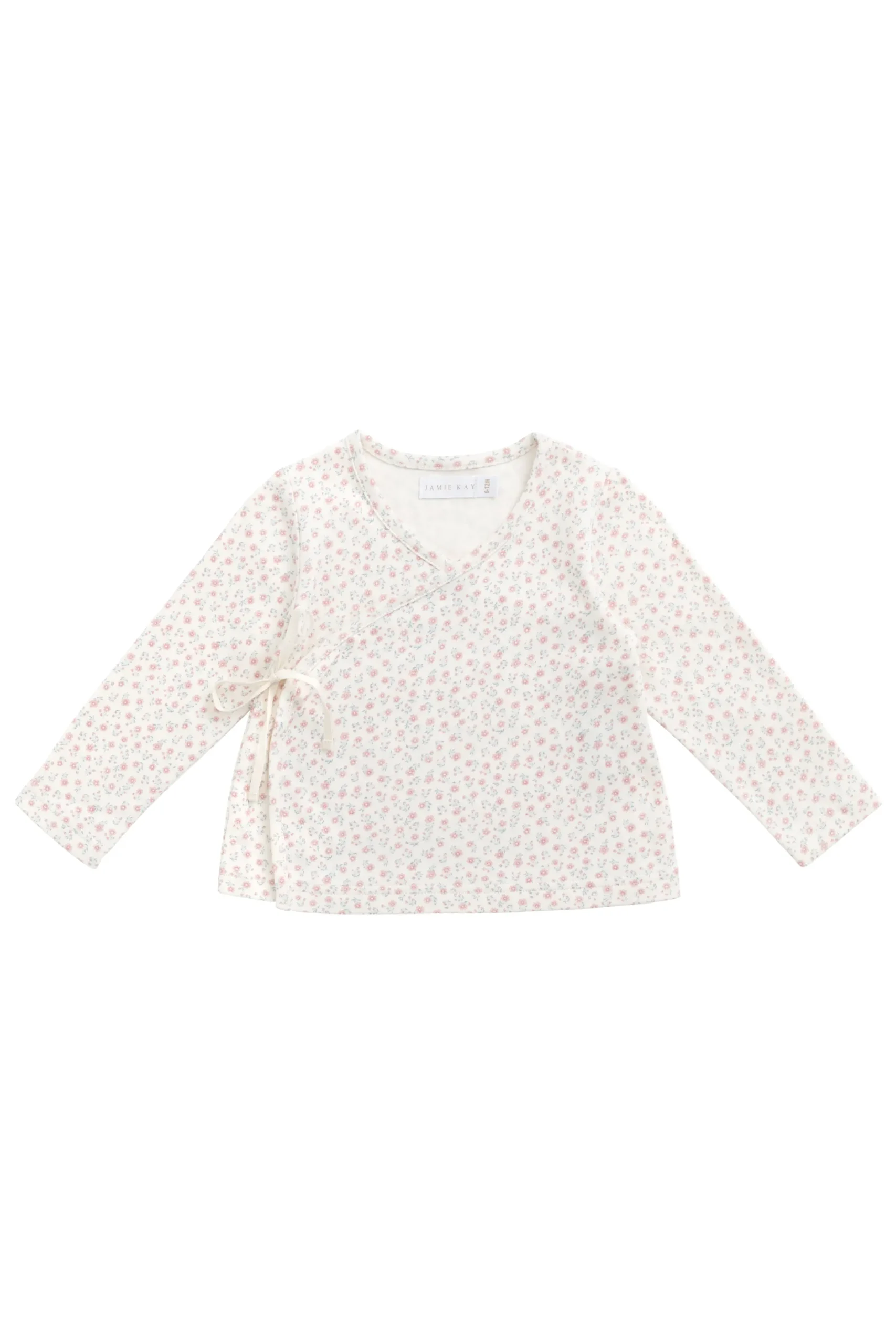 Organic Cotton Wrap Top - Posy Garden Pink
