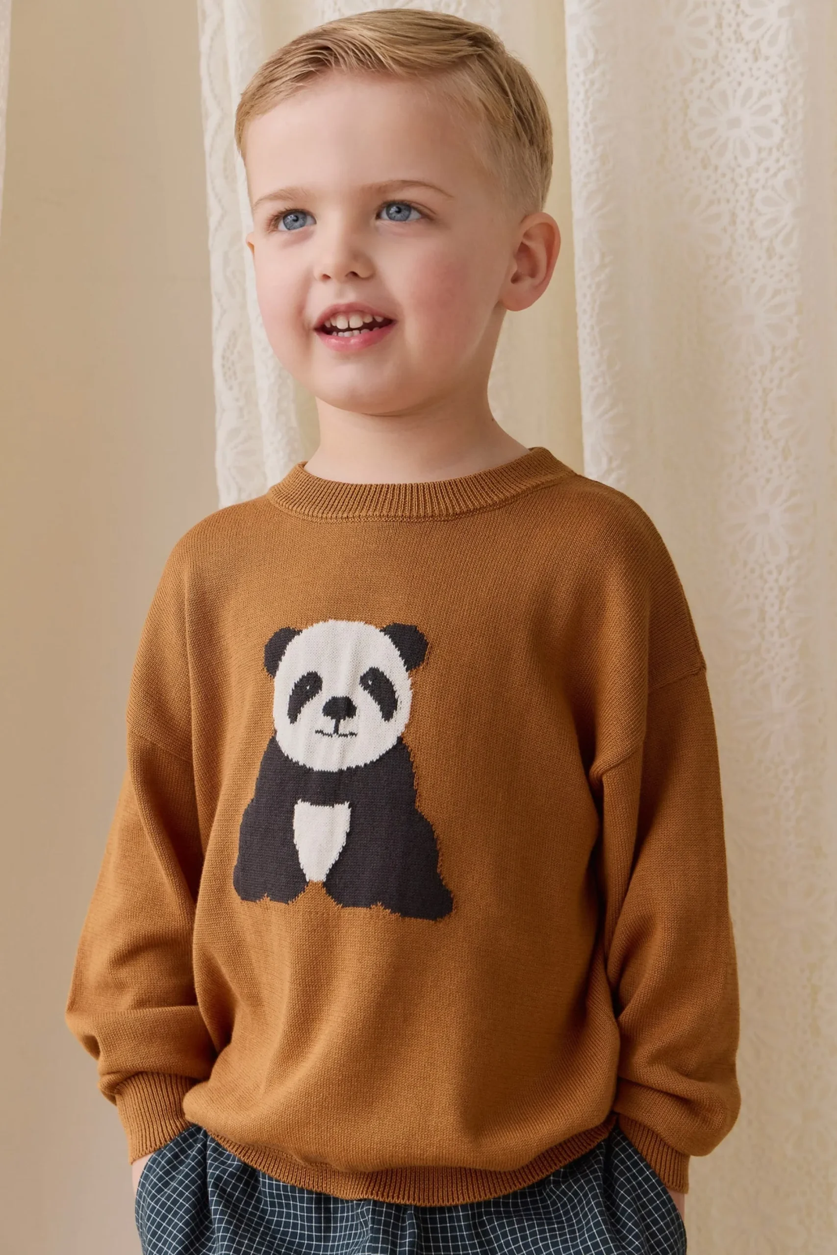 Panda Knit Jumper - Suede