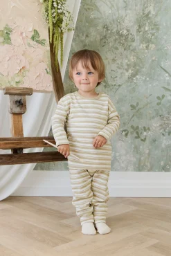 Pima Cotton Wesley Pant - Double Stripe Hay/Cloud