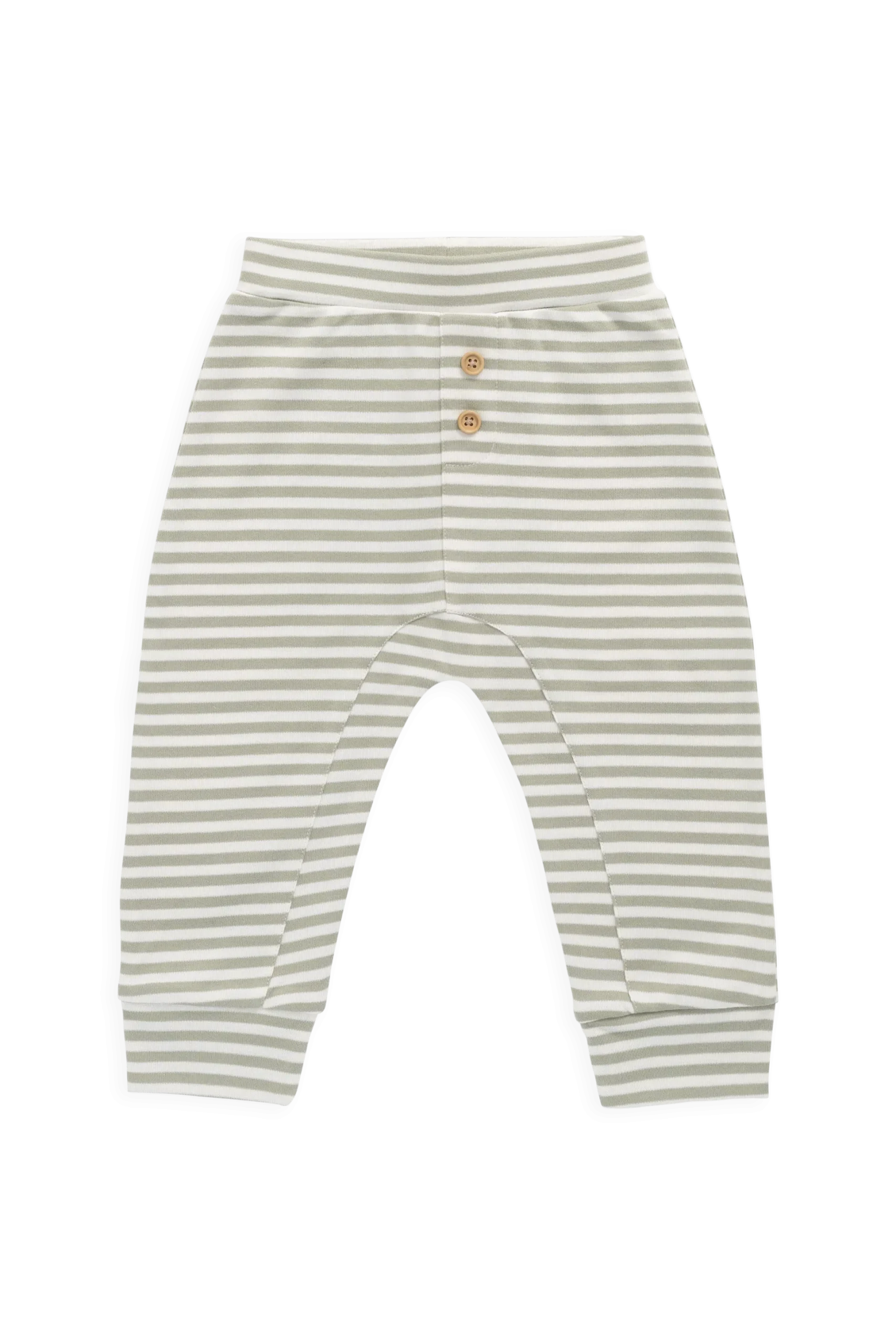 Pima Cotton Wesley Pant - Narrow Stripe Lichen / Cloud