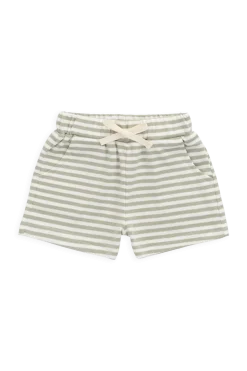 Pima Cotton Wesley Short - Narrow Stripe Lichen / Cloud