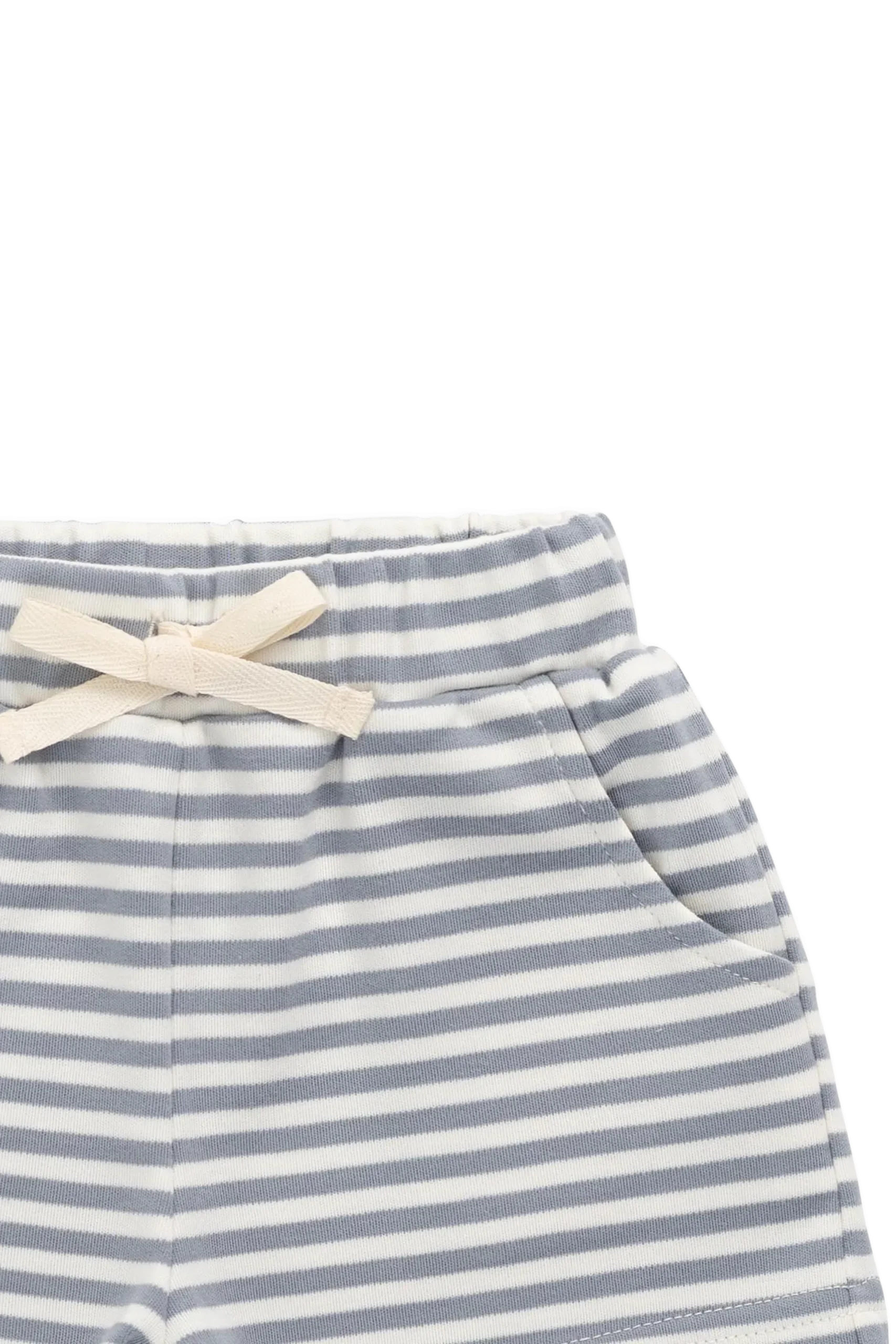 Pima Cotton Wesley Short-Narrow Stripe Dawn / Cloud