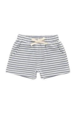 Pima Cotton Wesley Short-Narrow Stripe Dawn / Cloud