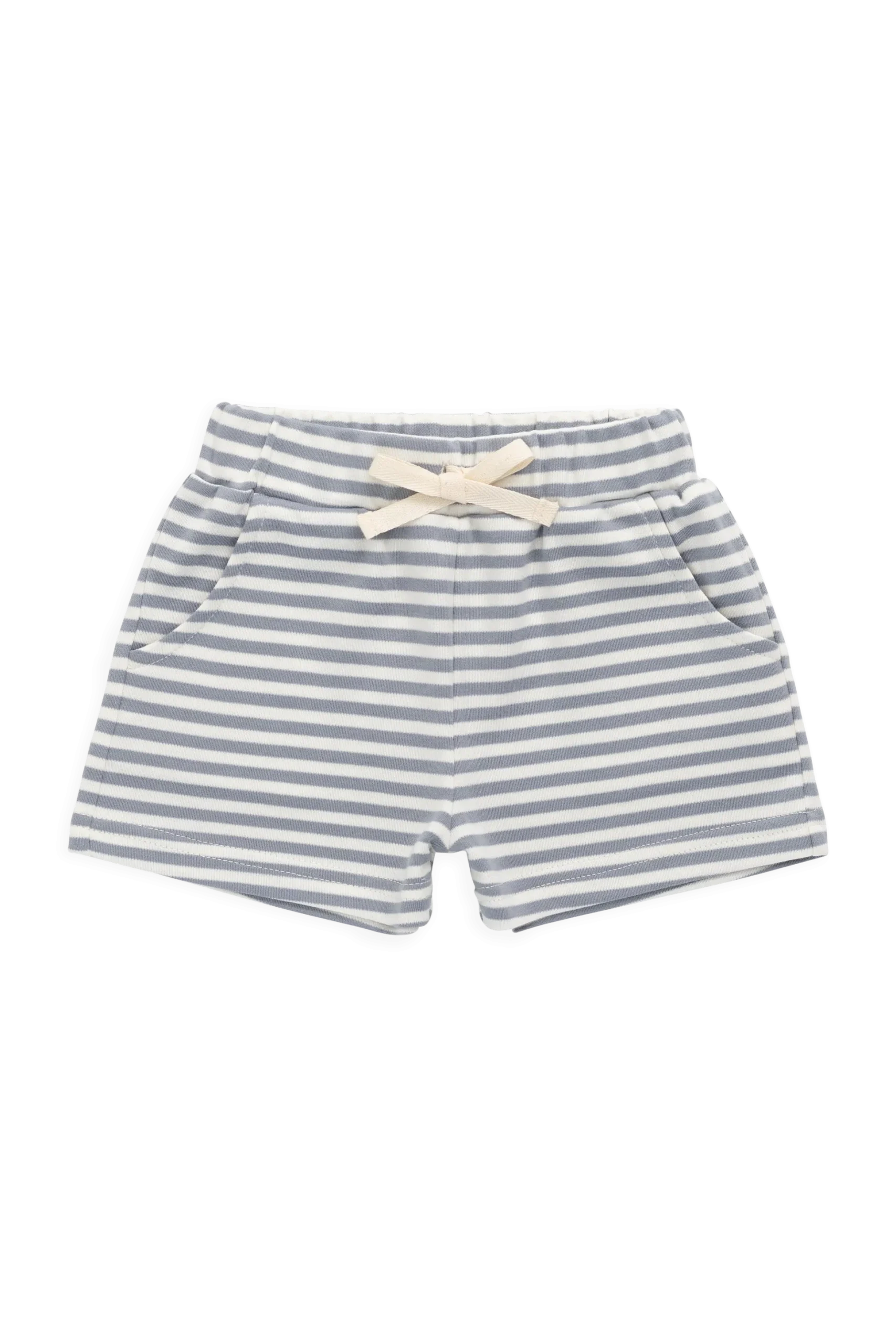 Pima Cotton Wesley Short-Narrow Stripe Dawn / Cloud