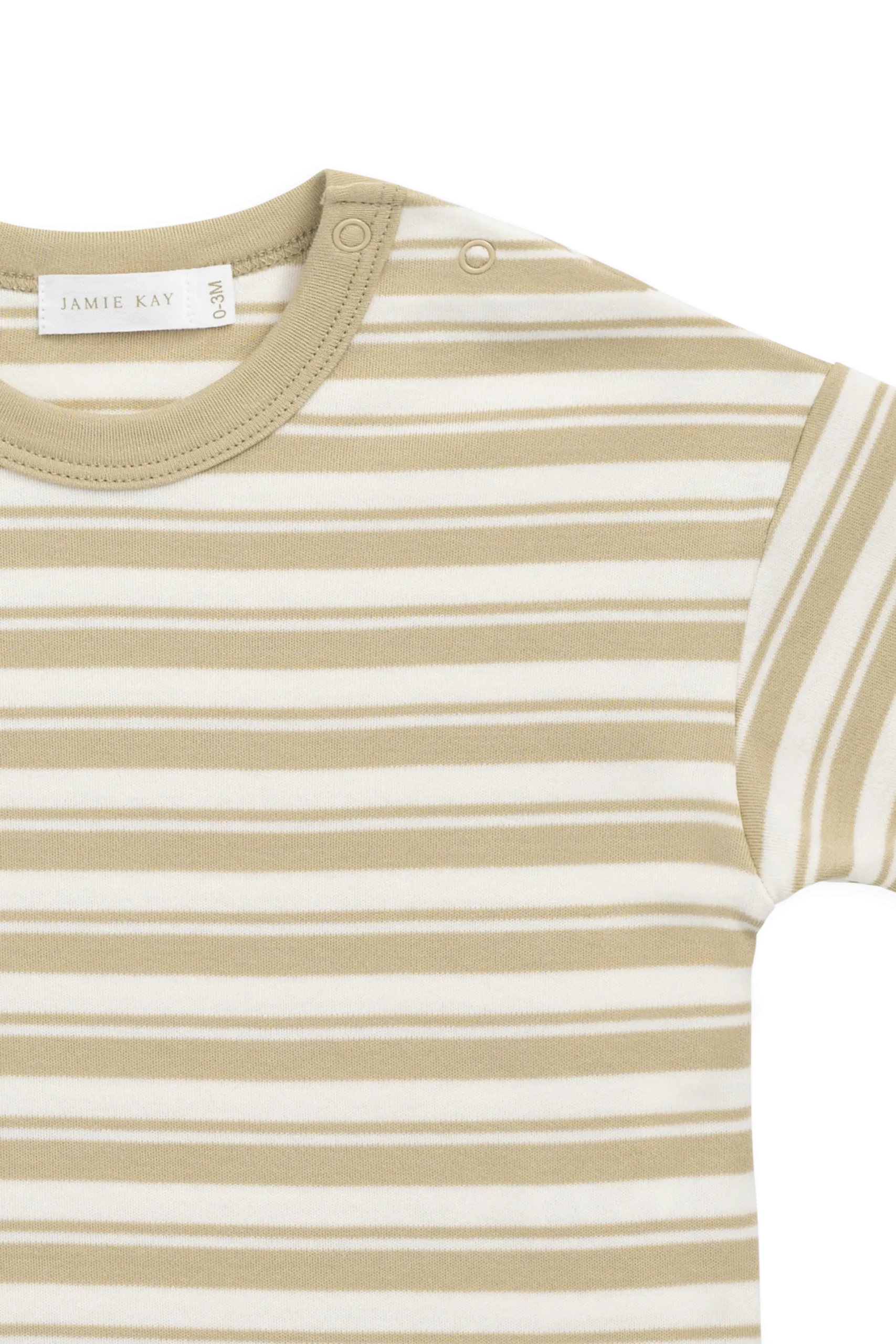 Pima Cotton Wesley Tee - Double Stripe Hay/Cloud