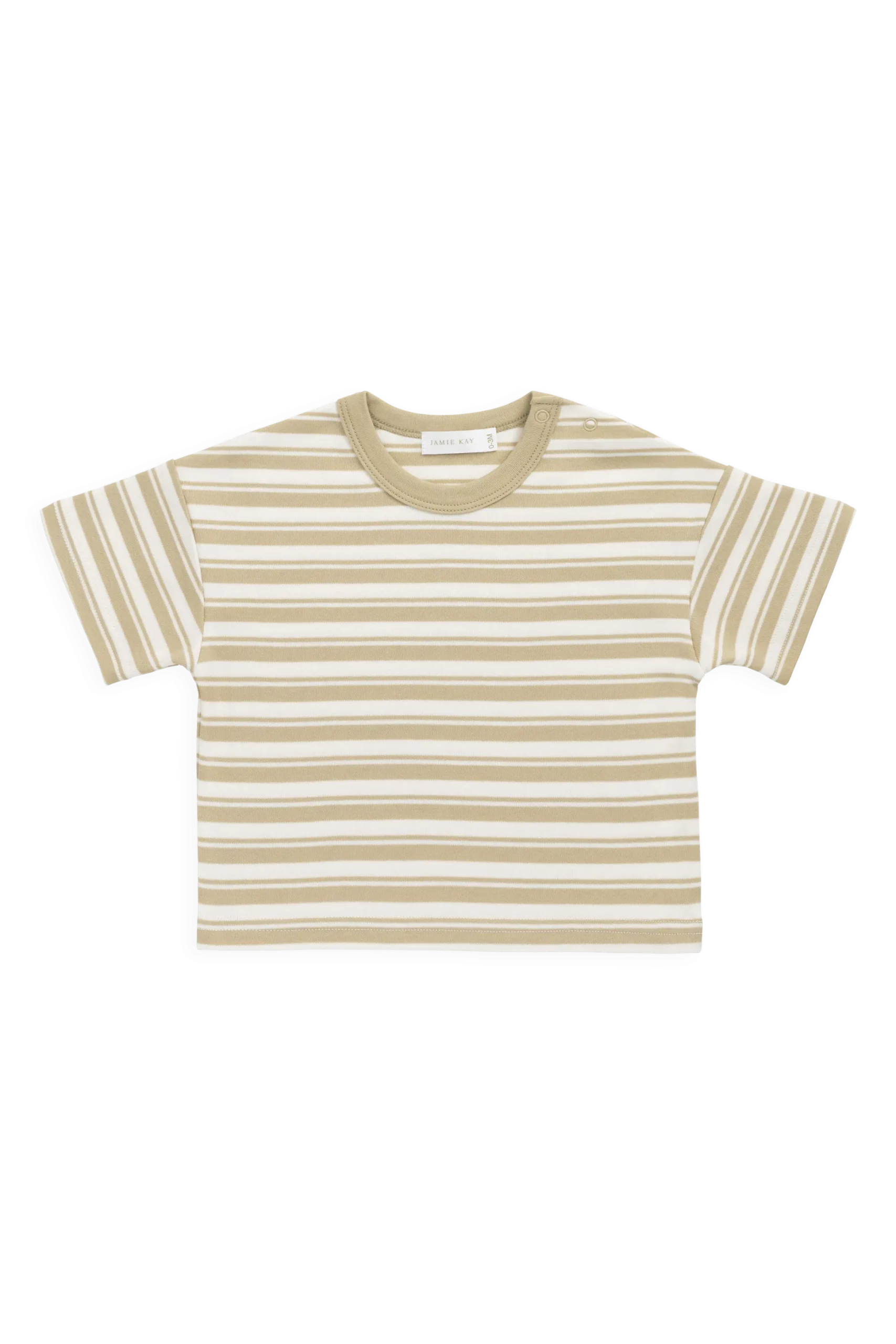 Pima Cotton Wesley Tee - Double Stripe Hay/Cloud