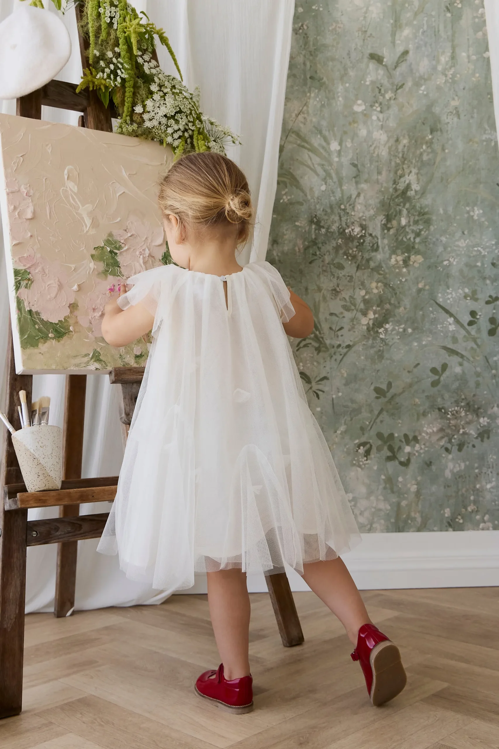 Rhea Tulle Dress - Parchment