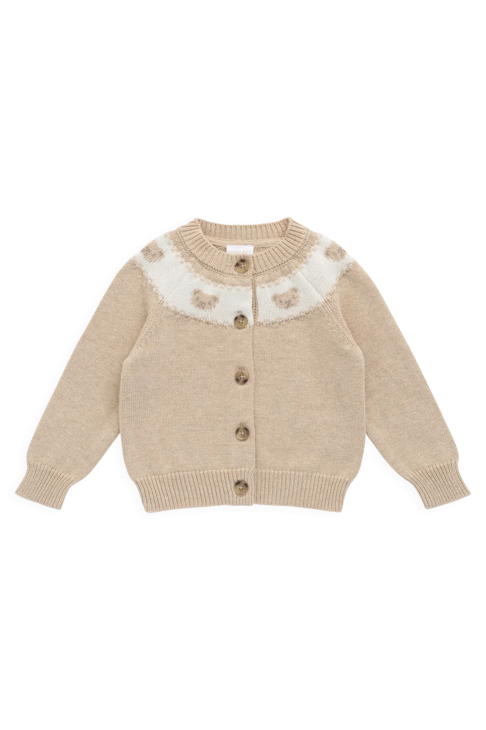 Riley Cardigan - Riley Jacquard - Wheaten Marle