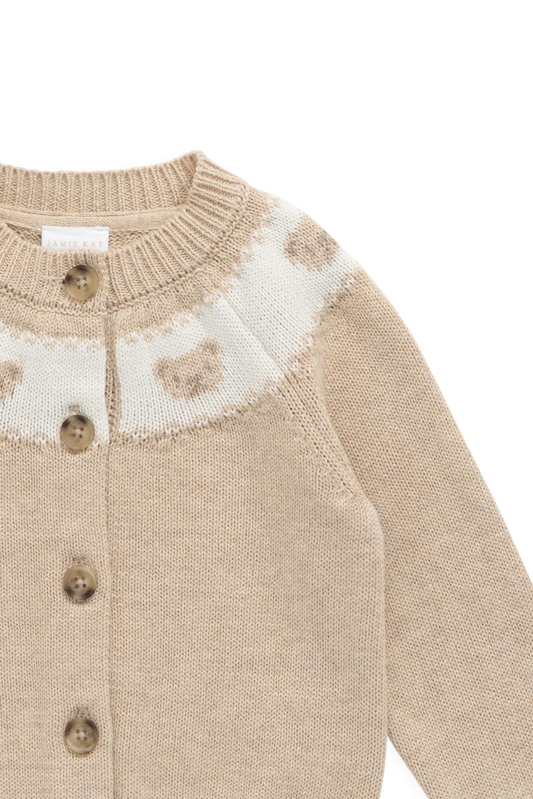 Riley Cardigan - Riley Jacquard - Wheaten Marle