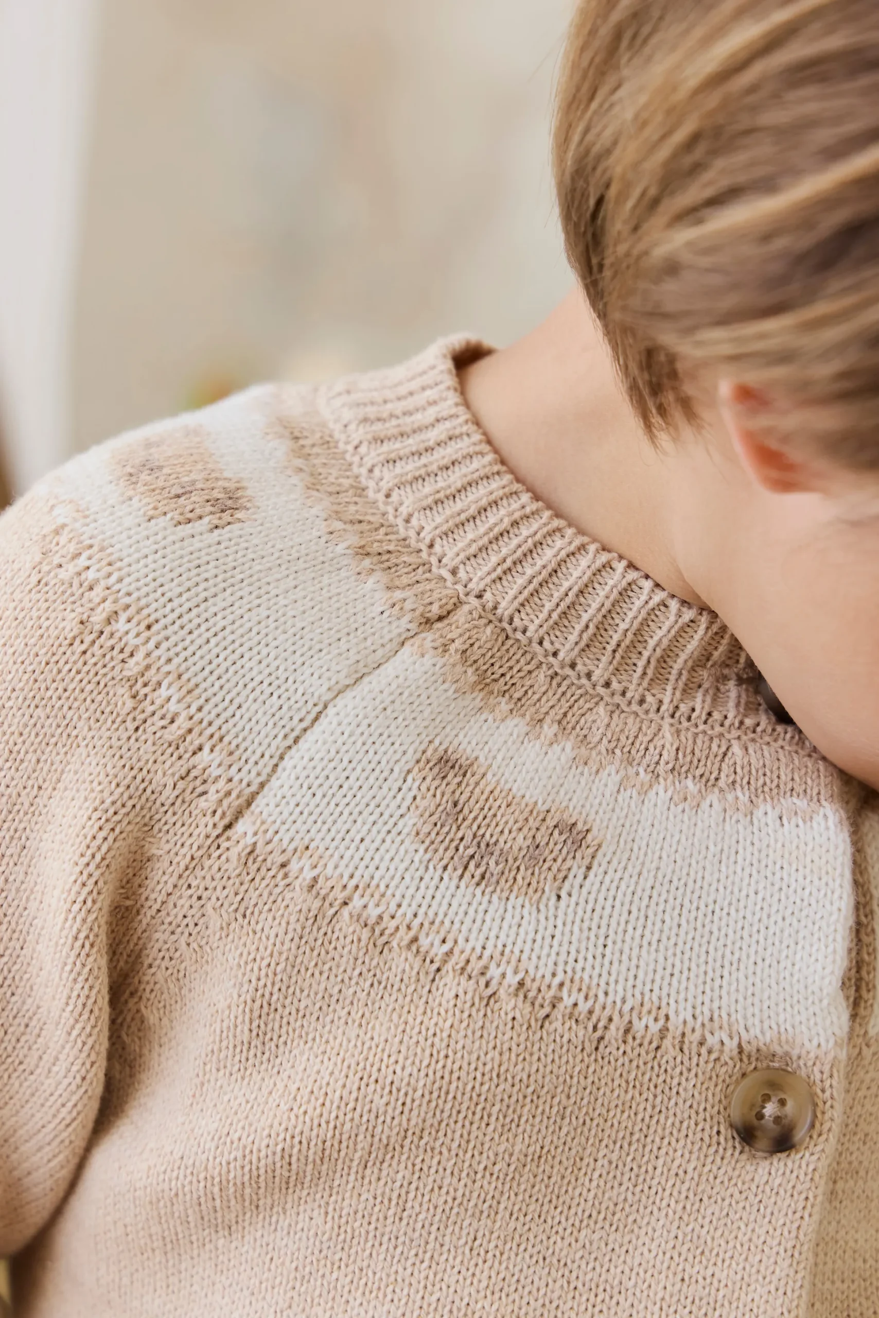 Riley Cardigan - Riley Jacquard - Wheaten Marle