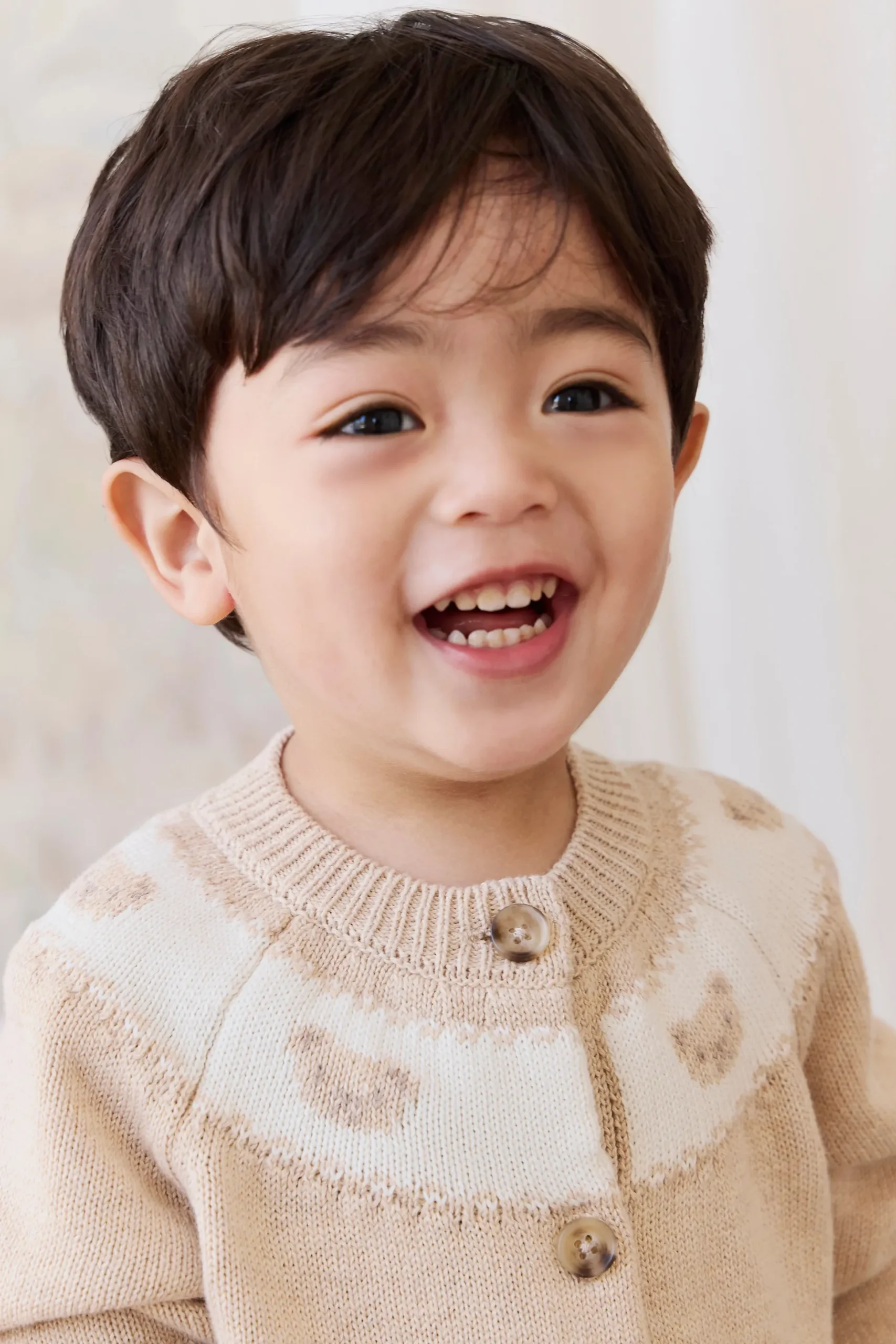 Riley Cardigan - Riley Jacquard - Wheaten Marle