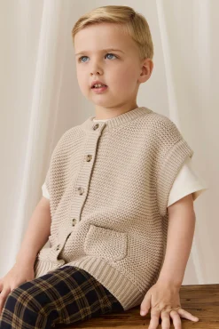 Rome Knit Vest-Oat