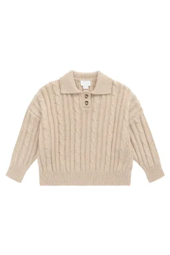 Wade Knit Jumper-Oatmeal Marle